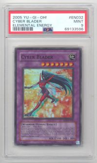 PSA 9 - Yu-Gi-Oh Card - EEN-EN032 - CYBER BLADER (super rare holo) - MINT