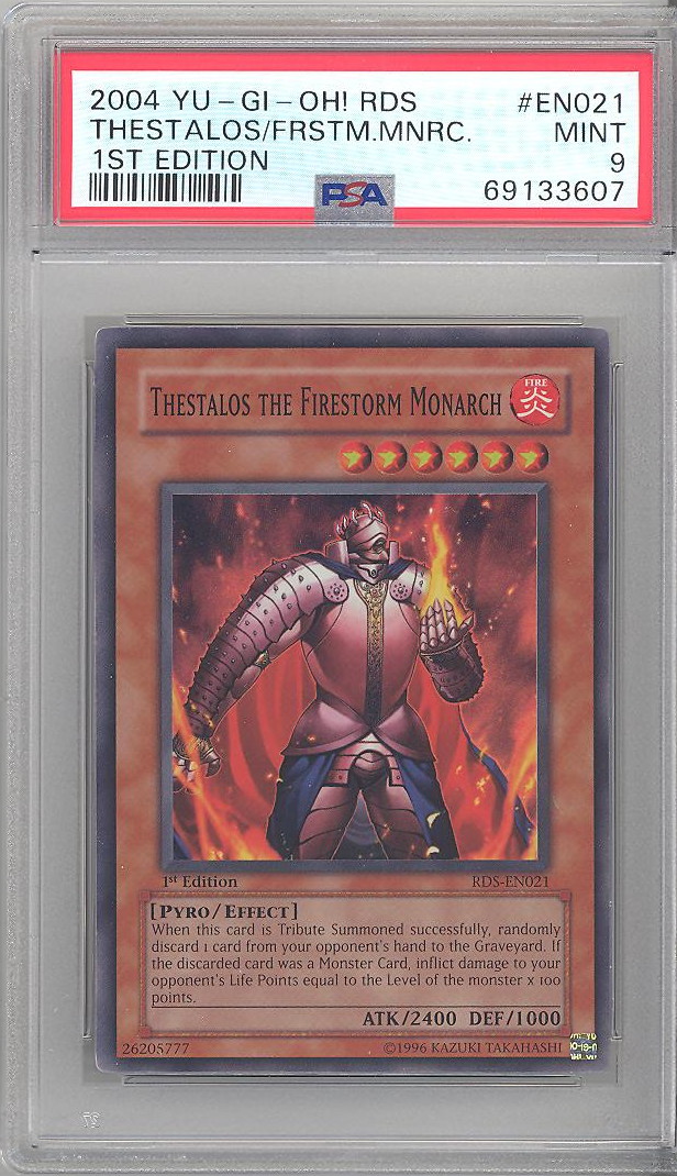 PSA 9 - Yu-Gi-Oh Card - RDS-EN021 - THESTALOS THE FIRESTORM MONARCH (super  rare holo) *1st Edition*