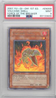 PSA 9 - Yu-Gi-Oh Card - FOTB-EN009 - VOLCANIC SHELL (rare) *1st Edition* - MINT