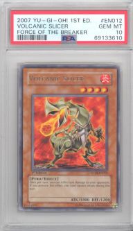 PSA 10 - Yu-Gi-Oh Card - FOTB-EN012 - VOLCANIC SLICER (rare) *1st Edition* - GEM MINT