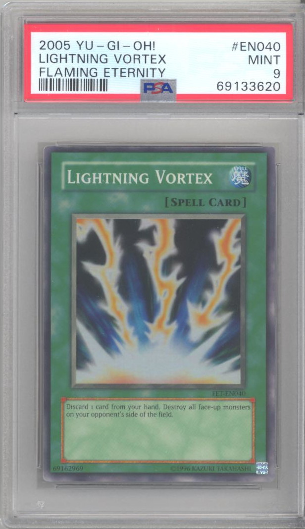 PSA 9 - Yu-Gi-Oh Card - FET-EN040 - LIGHTNING VORTEX (super rare holo ...