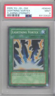 PSA 9 - Yu-Gi-Oh Card - FET-EN040 - LIGHTNING VORTEX (super rare holo) - MINT