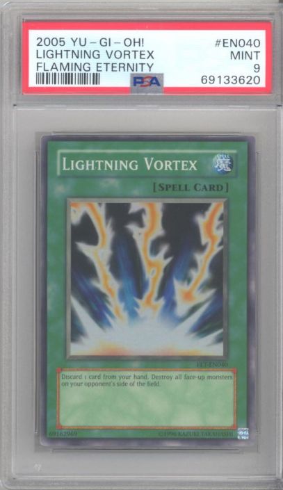 PSA 9 - Yu-Gi-Oh Card - FET-EN040 - LIGHTNING VORTEX (super rare
