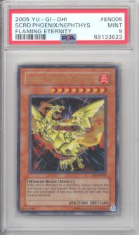 PSA 9 - Yu-Gi-Oh Card - FET-EN005 - SACRED PHOENIX OF NEPTHTHY'S (ultra rare holo) - MINT