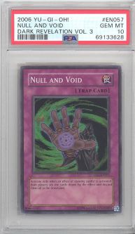 PSA 10 - Yu-Gi-Oh Card - DR3-EN057 - NULL AND VOID (super rare holo) - GEM MINT
