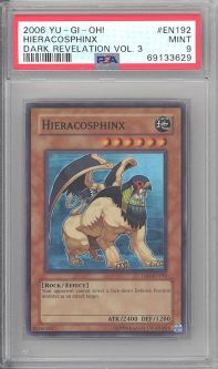 PSA 9 - Yu-Gi-Oh Card - DR3-EN192 - HIERACOSPHINX (super rare holo) - MINT