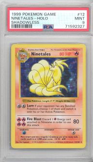 PSA 9 - Pokemon Card - Base 12/102 - NINETALES (holo-foil) *Shadowless* - MINT