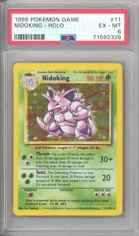 PSA 6 - Pokemon Card - Base 11/102 - NIDOKING (holo-foil) - EX-MT