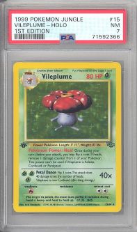 PSA 7 - Pokemon Card - Jungle 15/64 - VILEPLUME (holo-foil) *1st Edition* - NM