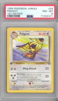 PSA 8 - Pokemon Card - Jungle 24/64 - PIDGEOT (rare) *1st Edition* - NM-MT