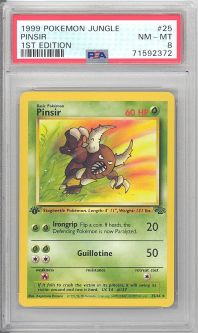 PSA 8 - Pokemon Card - Jungle 25/64 - PINSIR (rare) *1st Edition* - NM-MT