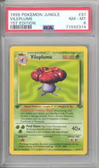 PSA 8 - Pokemon Card - Jungle 31/64 - VILEPLUME (rare) *1st Edition* - NM-MT