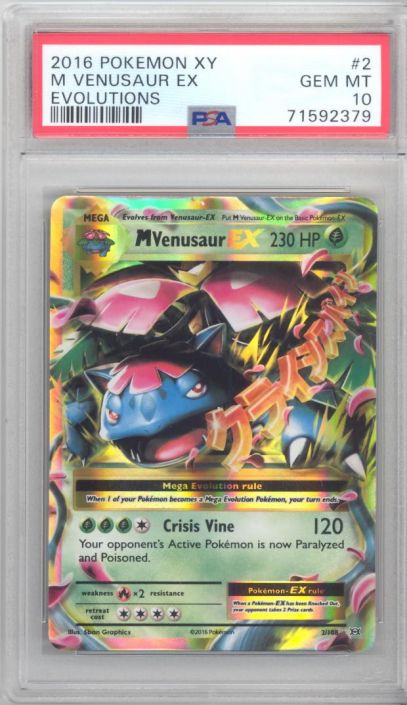PSA 10 - Pokemon Card - XY Evolutions 2/108 - MEGA M VENUSAUR EX  (holo-foil) - GEM MINT