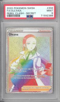 PSA 9 - Pokemon Card - Rebel Clash 202/192 - OLEANA (Full Art holo) - MINT