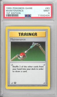 PSA 9 - Pokemon Card - Base 83/102 - MAINTENANCE (uncommon) *1st Edition* - MINT