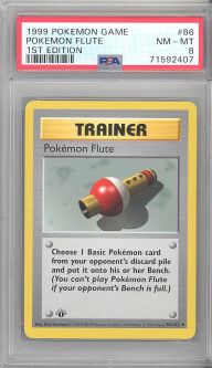 PSA 8 - Pokemon Card - Base 86/102 - POKEMON FLUTE (uncommon) *1st Edition* - NM-MT