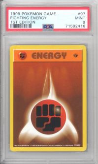 PSA 9 - Pokemon Card - Base 97/102 - FIGHTING ENERGY (common) *1st Edition* - MINT