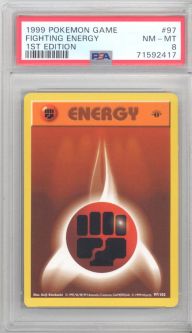 PSA 8 - Pokemon Card - Base 97/102 - FIGHTING ENERGY (common) *1st Edition* - NM-MT