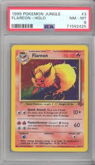 PSA 8 - Pokemon Card - Jungle 3/64 - FLAREON (holo-foil) - NM-MT