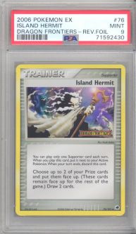 PSA 9 - Pokemon Card - Dragon Frontiers 76/101 - ISLAND HERMIT (REVERSE holo-foil) - MINT