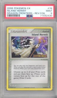 PSA 9 - Pokemon Card - Dragon Frontiers 76/101 - ISLAND HERMIT (reverse holo) - MINT