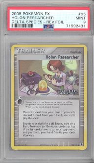 PSA 9 - Pokemon Card - Delta Species 95/113 - HOLON RESEARCHER (reverse holo) - MINT