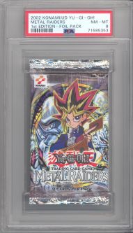 PSA 8 - Yu-Gi-Oh Cards - Metal Raiders - Booster Pack (9 Cards) **1st Edition** - NM-MT