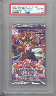 PSA 10 - Yu-Gi-Oh Cards - Labyrinth of Nightmare - Booster Pack (9 Cards) **1st Edition** - GEM MINT