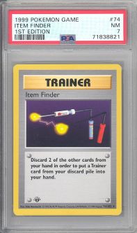 PSA 7 - Pokemon Card - Base 74/102 - ITEM FINDER (rare) *1st Edition* - NM