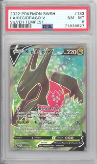 PSA 8 - Pokemon Card - Silver Tempest 183/195 - REGIDRAGO (Full Art) (holo-foil) - NM-MT