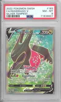 PSA 8 - Pokemon Card - S&S: Silver Tempest 183/195 - REGIDRAGO (Full Art) (holo-foil) - NM-MT PSA 8 - Pokemon Card - S&S: Silver Tempest 183/195 - REGIDRAGO (Full Art) (holo-foil) - NM-MT