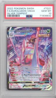 PSA 10 - Pokemon Card - Silver Tempest TG21/TG30 - DURALUDON XMAX (Full Art) (holo-foil) - GEM MINT