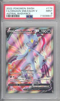 PSA 9 - Pokemon Card - Astral Radiance 174/189 - HISUIAN SNEASLER V (Full Art) (holo-foil) - MINT