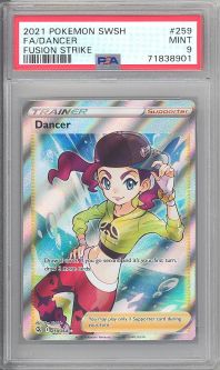 PSA 9 - Pokemon Card - Sword & Shield Fusion Strike 259/264 - DANCER (Full Art holo) - MINT