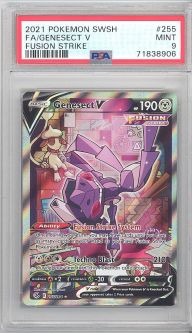 PSA 9 - Pokemon Card - Sword & Shield Fusion Strike 255/264 - GENESECT V (Full Art holo) - MINT