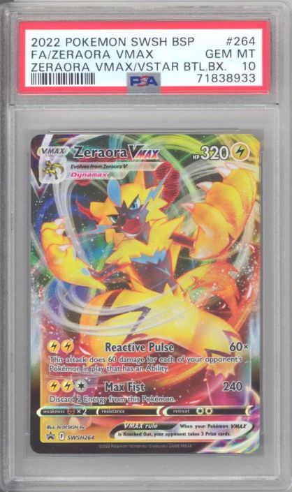 PSA 10 - Pokemon Card Promo #SWSH264 - ZERAORA VMAX (holo-foil 