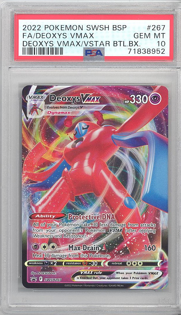 PSA 10 - Pokemon Card Promo #SWSH267 - DEOXYS VMAX (holo-foil) - GEM MINT:   - Toys, Plush, Trading Cards, Action Figures & Games online  retail store shop sale