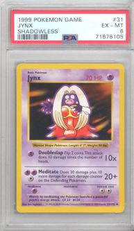 PSA 6 - Pokemon Card - Base 31/102 - JYNX (uncommon) *Shadowless* - EX-MT