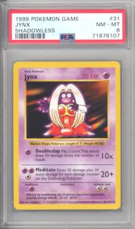 PSA 8 - Pokemon Card - Base 31/102 - JYNX (uncommon) *Shadowless* - NM-MT