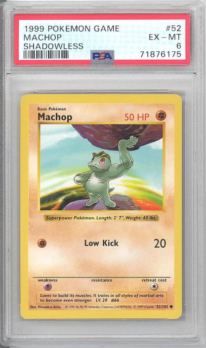 PSA 6 - Pokemon Card - Base 52/102 - MACHOP (common