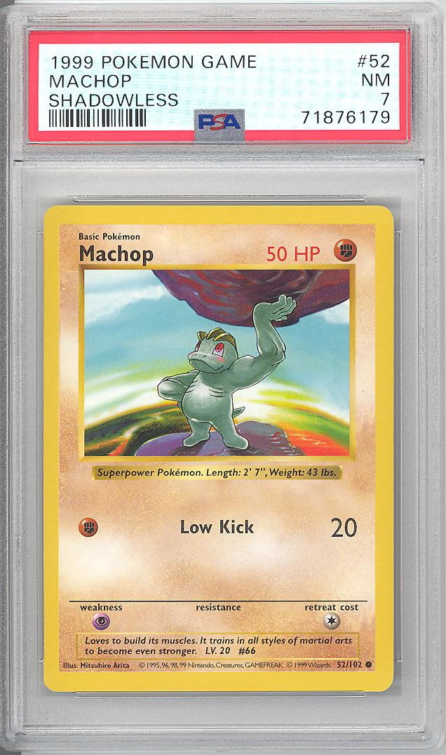 PSA 7 - Pokemon Card - Base 52/102 - MACHOP (common
