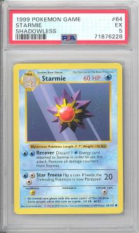 PSA 7 - Pokemon Card - Base 64/102 - STARMIE (common) *Shadowless* - NM