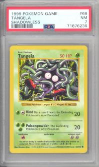 PSA 7 - Pokemon Card - Base 66/102 - TANGELA (common) *Shadowless* - NM