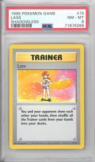 PSA 8 - Pokemon Card - Base 75/102 - LASS (rare) *Shadowless* - NM-MT