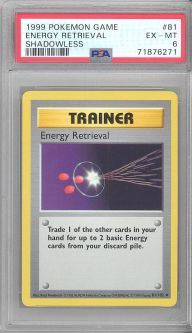 PSA 6 - Pokemon Card - Base 81/102 - ENERGY RETRIEVAL (uncommon) *Shadowless* - EX-MT
