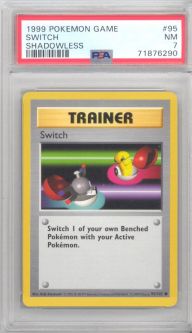 PSA 7 - Pokemon Card - Base 95/102 - SWITCH (common) *Shadowless* - NM