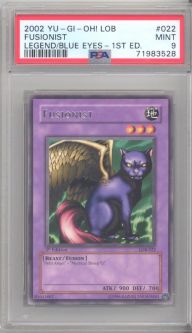 PSA 9 - Yu-Gi-Oh Card - LOB-022 - FUSIONIST (rare) *1st Edition* - MINT