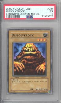 PSA 5 - Yu-Gi-Oh Card - LOB-031 - DISSOLVEROCK (common) *1st Edition* - EX