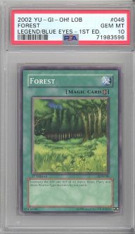 PSA 10 - Yu-Gi-Oh Card - LOB-046 - FOREST (common) *1st Edition* - GEM MINT