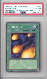 PSA 10 - Yu-Gi-Oh Card - LOB-056 - HINOTAMA (common) *1st Edition* - GEM MINT